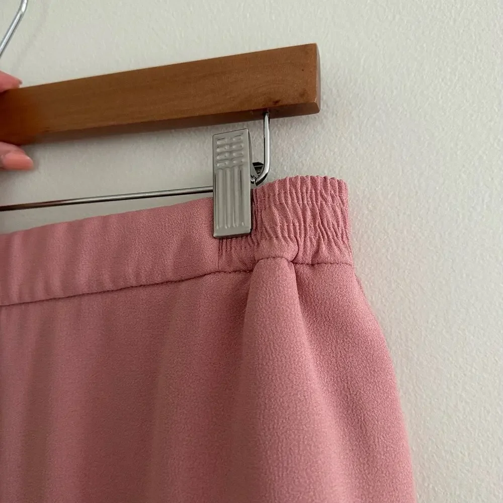 Anthropologie Mid Rise The Essential Pull On Trouser Pink S